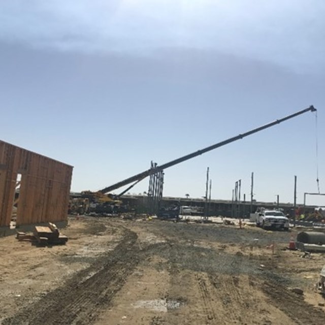 Steel placement for the new cafeteria
